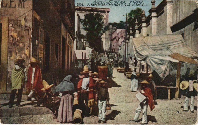 CPA AK Street and Market Scene MEXICO (1058242)