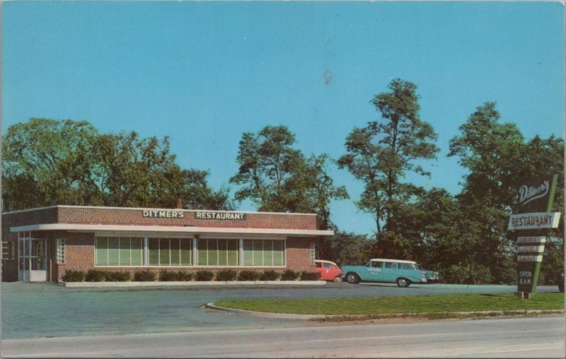 Postcard Ditmer's Restaurant Dillsburg PA