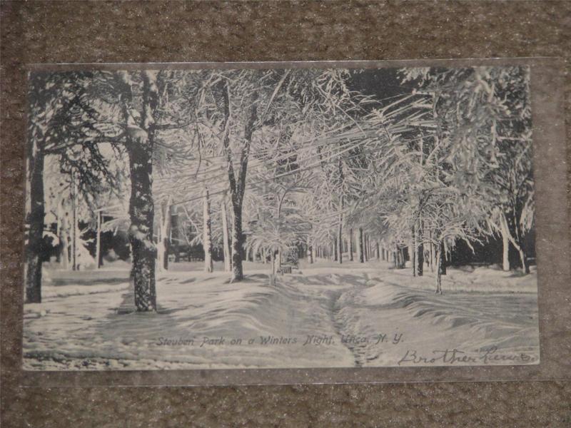 Steuben Park On a Winters Night, Utica, N.Y., unused