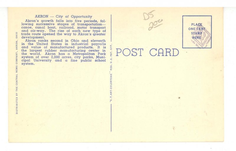 OH - Large Letter Greetings from Akron, Ohio