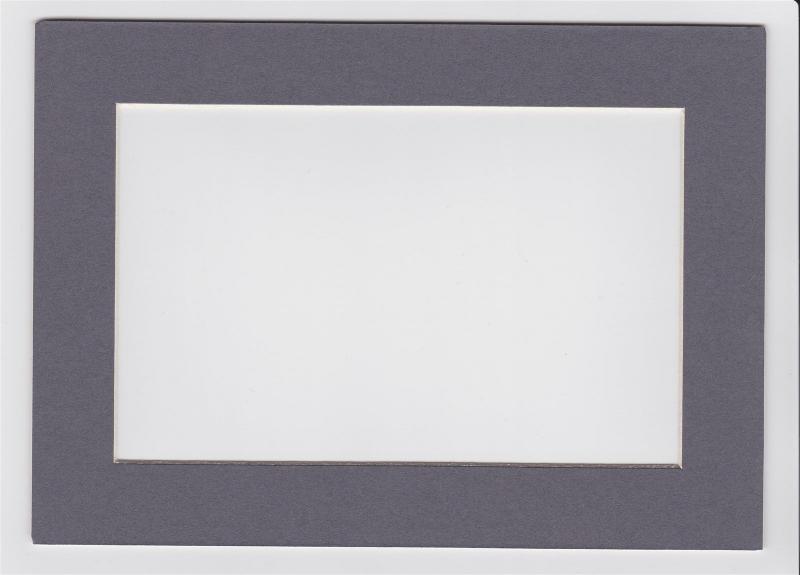 Custom Cut Postcard Mat Fits 5 X7 Frame Dark Grey Charcoal