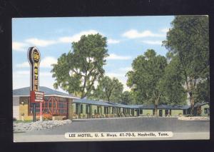 NASHVILLE TENNESSEE LEE MOTEL VINTAGE LINEN ADVERTISING POSTCARD