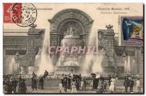 Marseille - International Exhibition & # 1908 39Electricite Luminous Fountain...