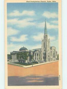 Unused Linen CHURCH SCENE Tulsa Oklahoma OK L4433@