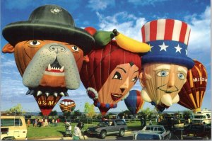 Postcard Soukub-Thomas Hot Air Balloon Fleet Chesty, Chick-I-Boom and Uncle Sam