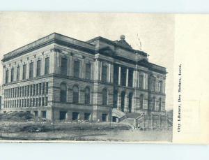 Unused Divided Back LIBRARY SCENE Des Moines Iowa IA hs2396