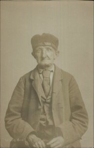 Hexham UK Hunter Photo Studio Cameo WILLIE ORD Old Man Real Photo Postcard