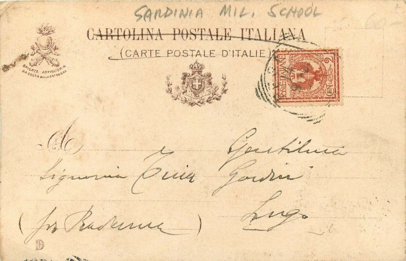 UDB Postcard; Sardinia Coast Artillery Brigade, Italy, Map of Northern Islands