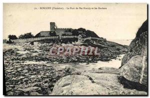 Old Postcard Roscoff Fort Per Haridy and Rocks