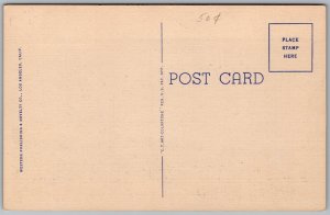 Vtg California CA Los Angeles County General Hospital 1930s View Linen Postcard
