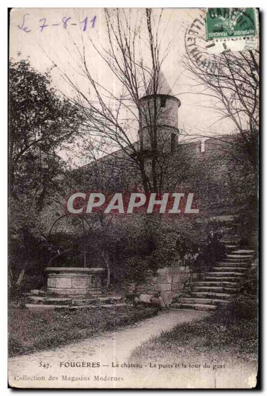 Old Postcard Fougeres Chateau The Pit and the watchtower