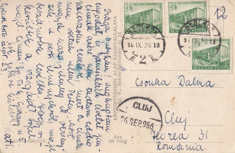 Hungary Szolnik multi view  1956 postcard