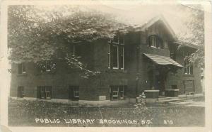 Brookings South Dakota 1920s Public Library RPPC real photo Crescent 11202