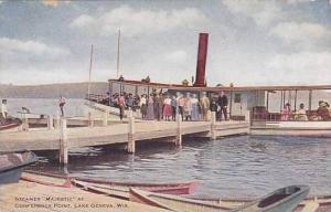 Wisconsin Lake Geneva Steamer Majestic At Conference Point