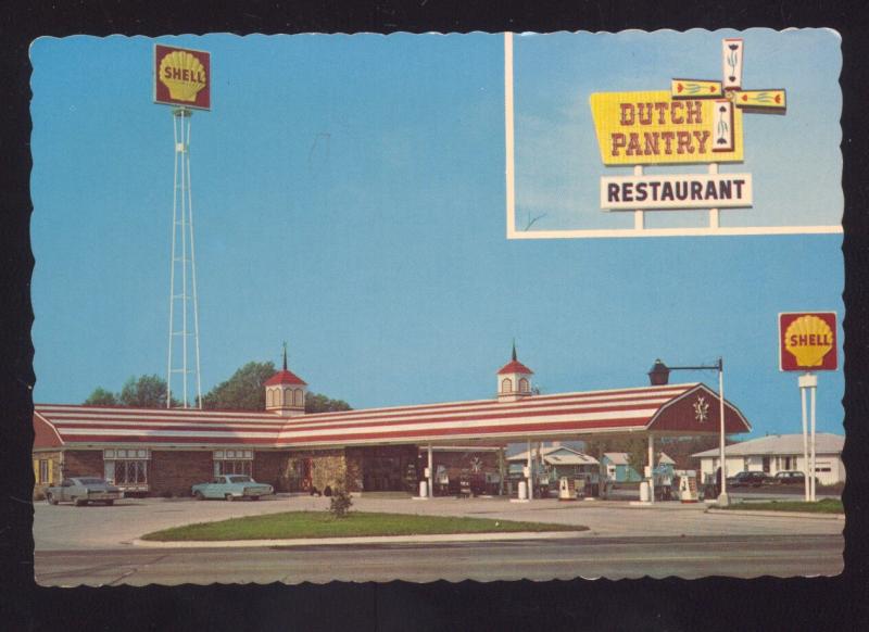 Greenup Illinois Dutch Pantry Restaurant Gas Station Old Cars