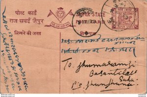 Jaipur Postal Stationery to Jhunjhunu