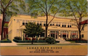 Linen Postcard Lamar Bath House in Hot Springs National Park, Arkansas~2088