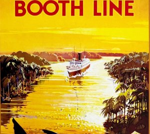 Booth Line Cruise Postcard Amazon River Unused Unposted Vtg Poster Reprint E59