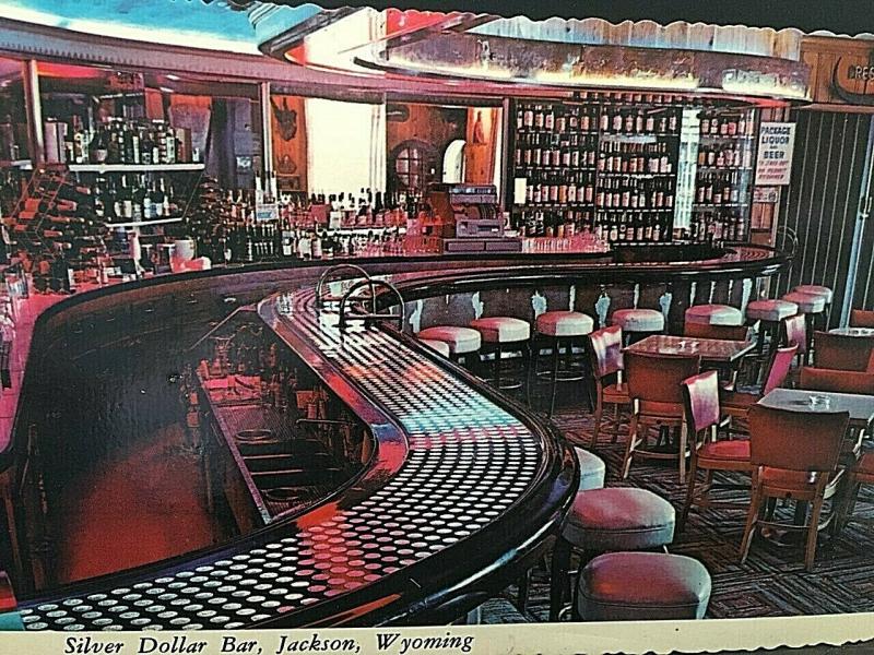 Postcard   Silver Dollar Bar at Wort Hotel in Jackson Hole, WY.  U6