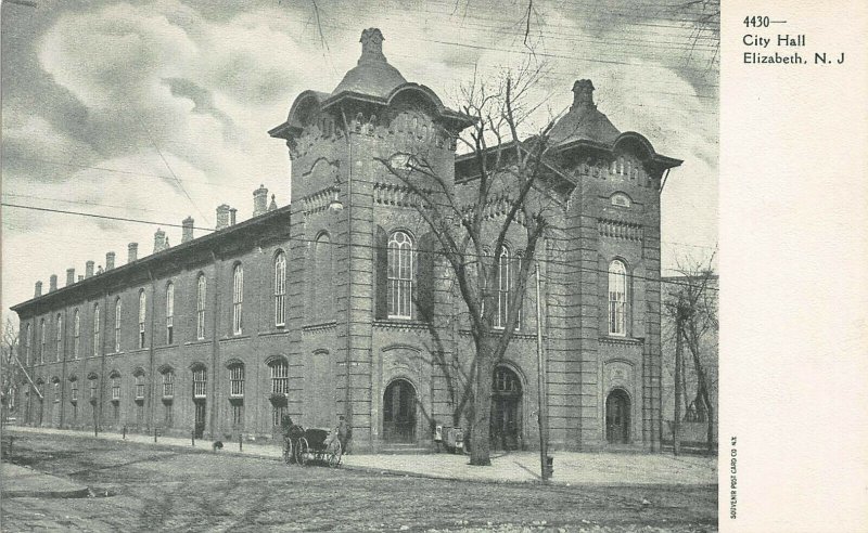 City Hall, Elizabeth, New Jersey, Early Postcard, Unused 