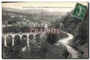 Old Postcard Olliergues Entree de Saint Gervais Road