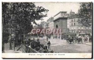 Old Postcard Paris Boulevard Port St. Martin