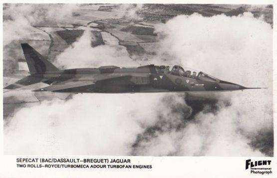 Sepecat Dassault IBAC Jaguar Rolls Royce Turbofan Engine Military Plane Postcard