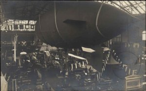 Dirigible Blimp Berlin Germany Transportation Exposition Real Photo Postcard