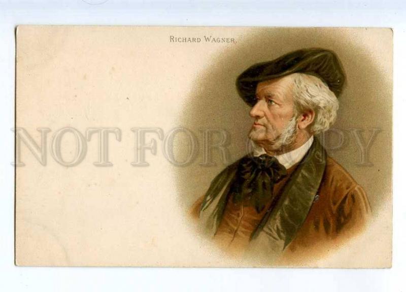 234422 COMPOSER Richard WAGNER Vintage LITHO russian postcard 