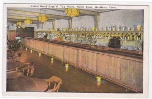 Bar English Tap Room Hotel Bond Hartford Connecticut 1920s postcard