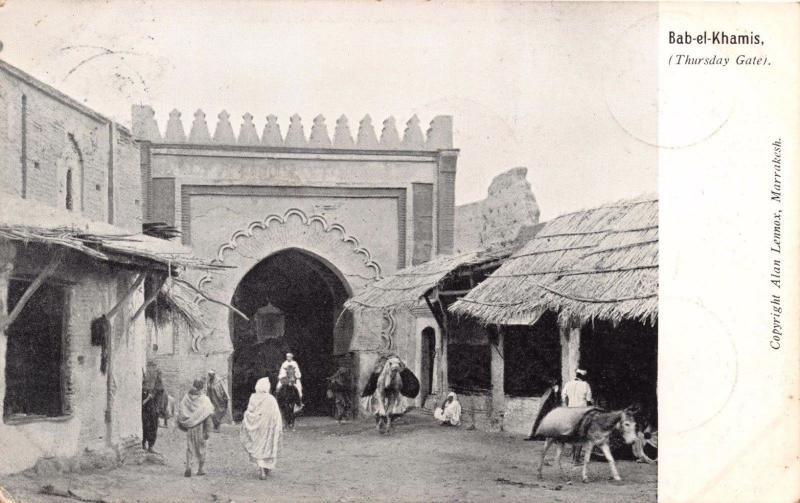 MARRAKESH MOROCCO AFRICA~BAB-el-KHAMIS THURSDAY GATE~ALAN LENNOX  POSTCARD 1907