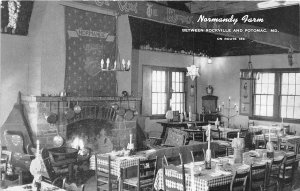 J55/ Potomoc Rockville Maryland Postcard c1940s Interior Normandy Farm 154