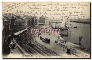 Old Postcard Le Treport Le Francois wharf and channel 1