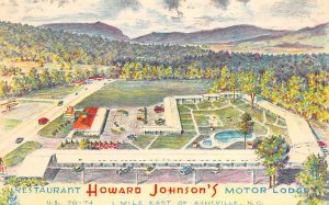 Howard Johnson's Motor Lodge and Restaurant 1 mile east of downtown Asheville...