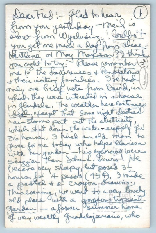 Guadalajara Jalisco Mexico Postcard Plaza of Powers c1930's RPPC Photo