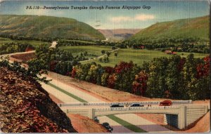 Vintage Postcard Pennsylvania Turnpike through Famous Aliquippa Gap KJ12