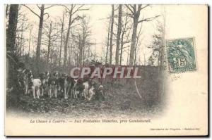 Old Postcard Hunting hounds has Aux blanchers fountains near Gamabaiseuil