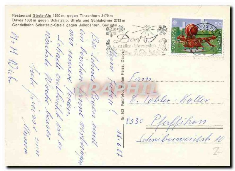 Modern Postcard Davos Strela Alp