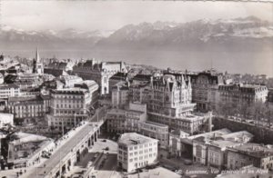 Switzerland Lausanne Vue generale et les Alpes 1956 Photo