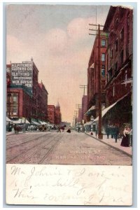 Kansas City Missouri Postcard Walnut Street Business Section Scene 1909 Carriage