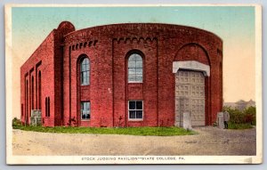 State College Pennsylvania~Penn State Stock Judging Pavilion~1920s Postcard
