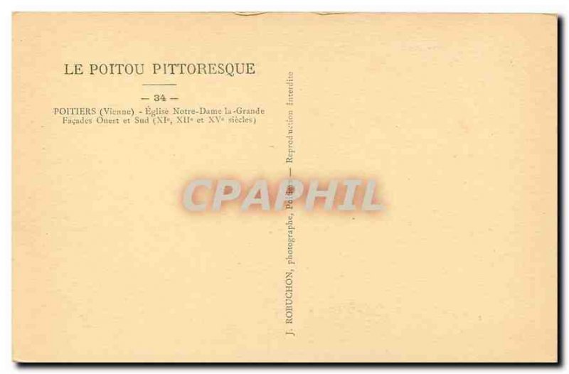 CARTE Postal Former Vienna Poitiers Church of Our Lady the Great