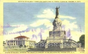 Statue of Balboa Panama City Panama Writing on back 