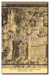 Postcard Old Francesco Assisi Caccia Demoni da Chiesa Superiore Arezzo