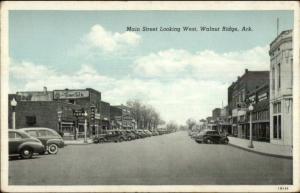 Walnut Ridge AR Main St. West c1940s Postcard