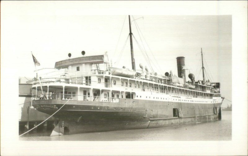 Steamship SS George Washington Easterm SS Co Real Photo Postcard 1950s-60s 