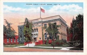 BOONE, IA Iowa  ERICSON PUBLIC LIBRARY  Des Moines Township  c1940's Postcard