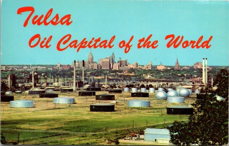 Tulsa Oil Capital World Oklahoma OK Postcard VTG UNP Curteich Vintage Unused