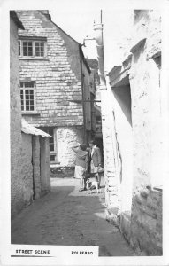 uk52384 street scene polperro real photo uk