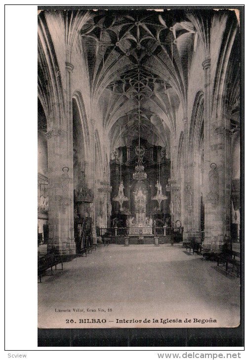 BILBOA, Spain, 1900-1910's; Interior De La Iglesia De Begona